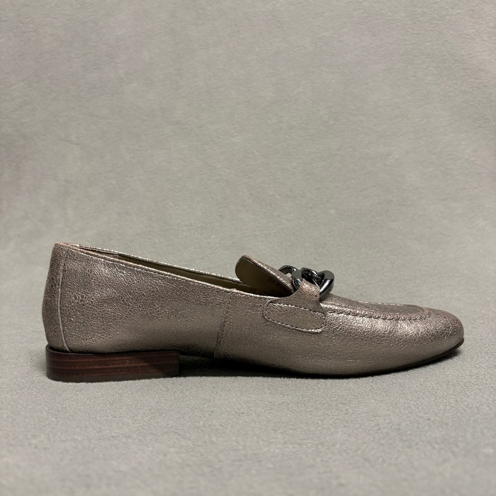 Donald Pliner Bethany Metallic‎ Loafers US 7.5 Bronze Chain Slip-On Flats - Picture 5 of 13